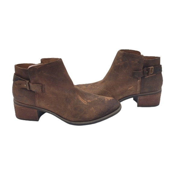 Korks by Kork-Ease Sonya Brown Leather Ankle Boots Size 10 - Picture 1 of 15